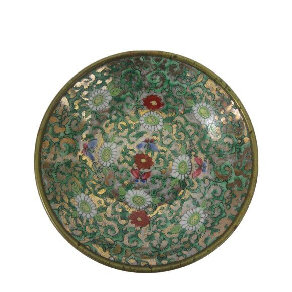 Vintage Decorative 6” Brass Bowl Andrea by Sadek Decorated in Hong Kong - Picture 1 of 5